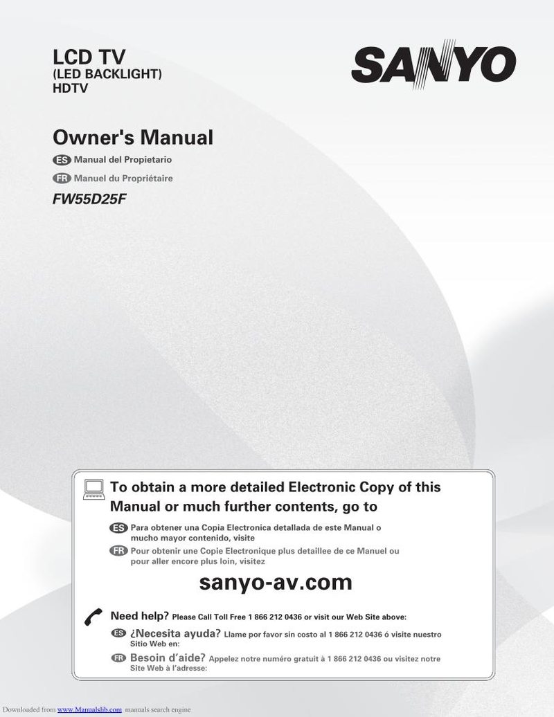 Buy/Download SANYO FW40D36FB FW40D36FB TV TV Operating Manual